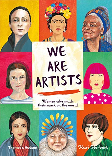 Book cover featuring illustrated portraits of nine diverse female artists.