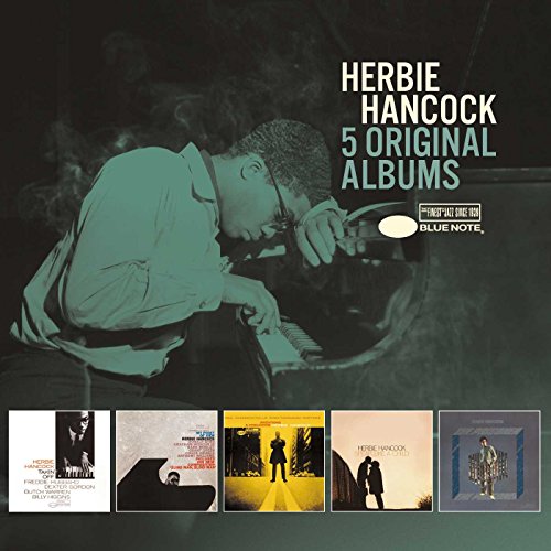 Herbie Hancock CD cover with portrait and album art thumbnails.