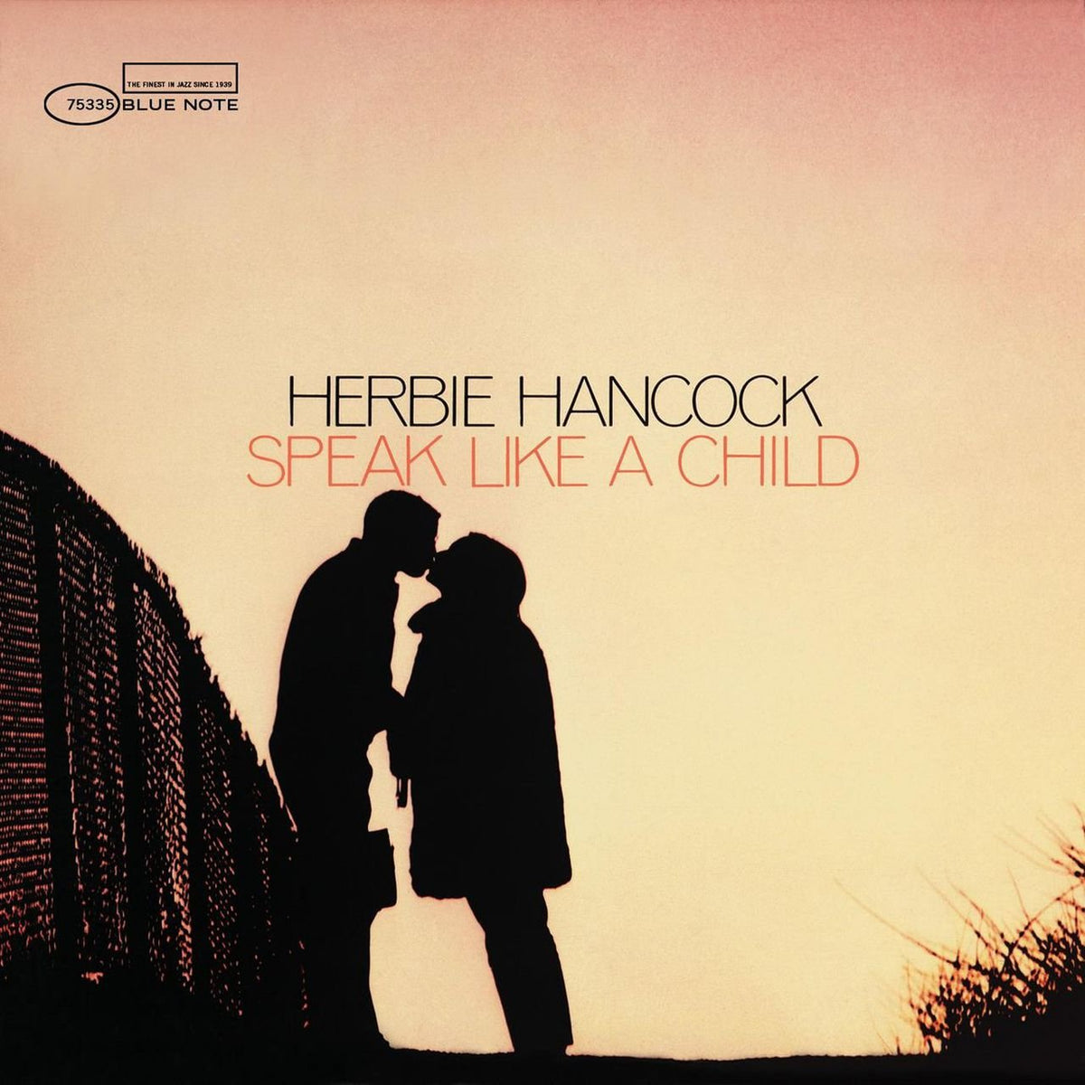 Album cover: Herbie Hancock's "Speak Like A Child" with silhouetted couple.