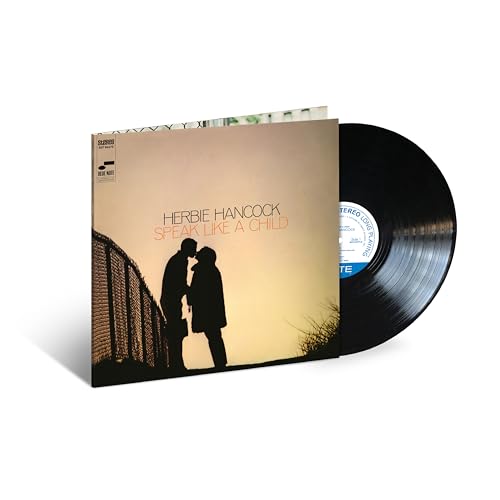Vinyl record and cover for Herbie Hancock's Speak Like a Child featuring silhouette figures.