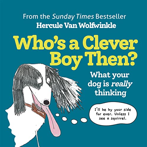 Book cover with illustrated dog head and speech bubble.