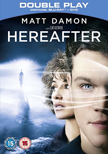 “Hereafter” Blu-ray cover featuring Matt Damon and a ghostly figure.