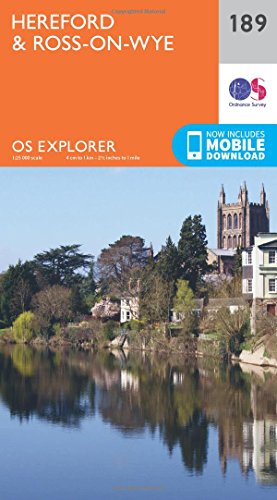 Ordnance Survey Explorer map 189 of Hereford & Ross-on-Wye with river view.