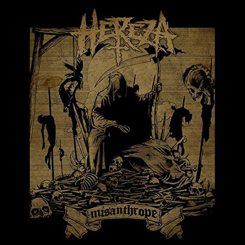 Dark album cover with skeletal figures, a hooded figure, and skulls.