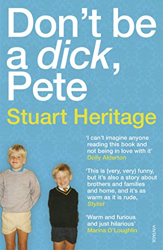 Book cover with two young boys and bold white text on blue.