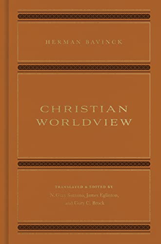 Orange book cover with white text: "Christian Worldview" by Herman Bavinck.