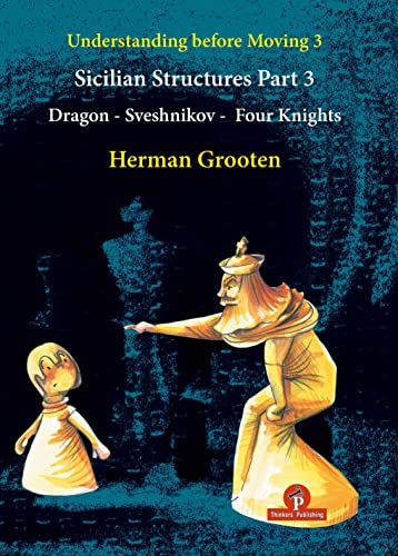 Chess book cover with illustrated knight and child figures.