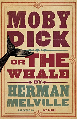 Book cover for Moby Dick by Herman Melville featuring a whale tail illustration.