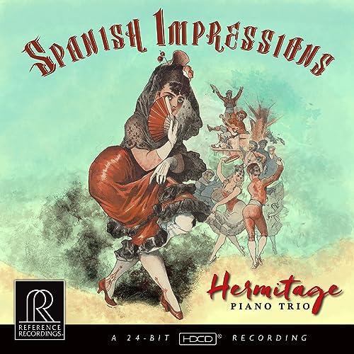 CD cover: flamenco dancer with fan, musicians, "Hermitage Piano Trio.