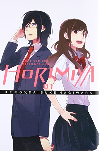 Manga cover featuring a boy and girl in school uniforms with the title Horimiya.