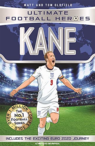 Book cover featuring footballer Harry Kane in an England kit, celebrating.