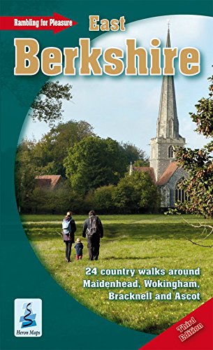 Book cover: East Berkshire rambling guide with church and walkers.