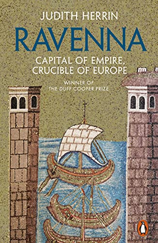 Book cover: Ravenna, with mosaic art depicting a ship and towers.
