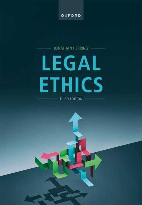 Book cover: "Legal Ethics" third edition, with abstract arrow design.