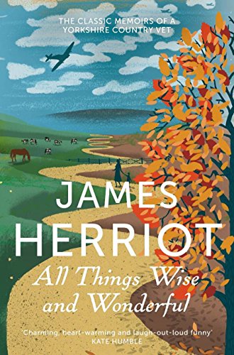 Book cover: rolling hills, autumn trees, a vet, and farm animals.