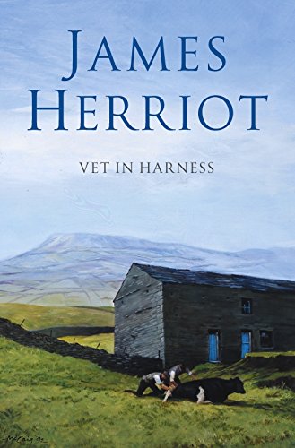 Book cover showing a vet treating a cow near a stone barn and hills.