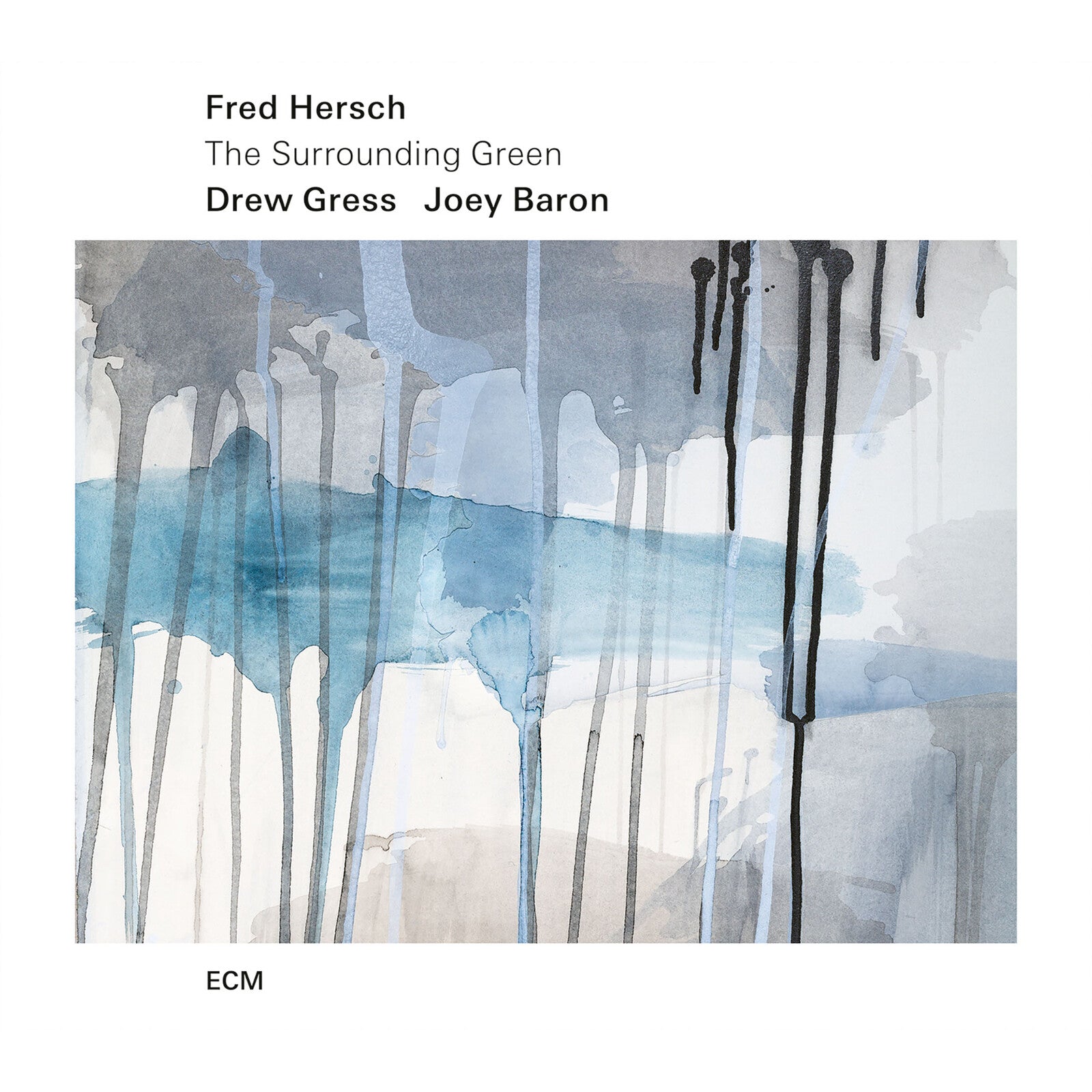 CD cover with abstract watercolor painting of dark vertical shapes.