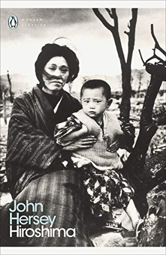 Book cover: woman and child in a devastated landscape, "Hiroshima.