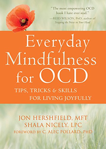 Book cover with a poppy, titled "Everyday Mindfulness for OCD" in orange text.