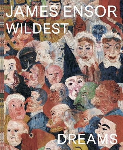 Book cover featuring a crowded, colorful painting of masked figures.