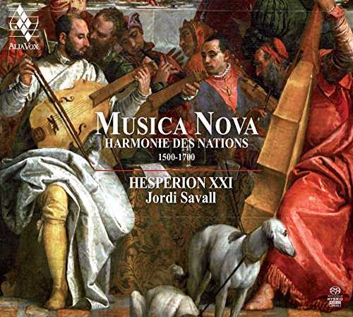 CD cover: musicians playing instruments, a dog, and text “Musica Nova”.