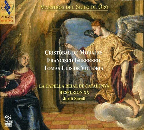 CD cover depicting a Renaissance painting of Mary and an angel.
