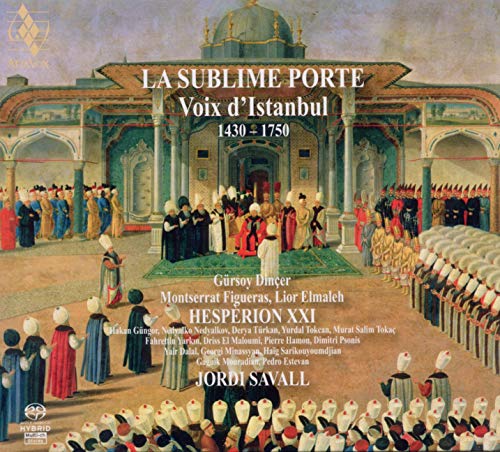 "CD cover art: historical scene with people in traditional attire, ornate building in background."