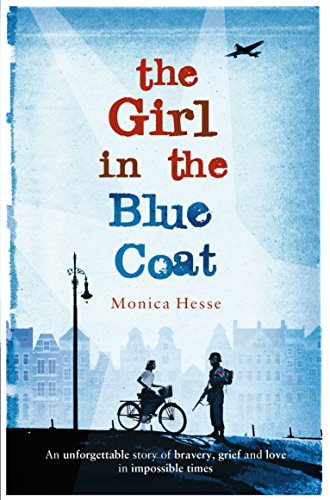 Book cover showing a girl on a bicycle facing a soldier in a city.