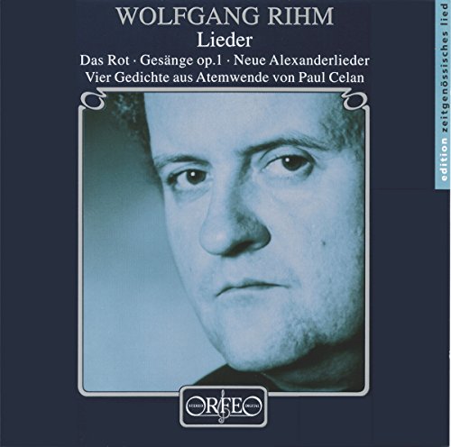 CD cover featuring a black and white portrait of composer Wolfgang Rihm.