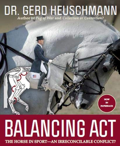 Book cover: dressage rider on a grey horse, skeletal diagram visible.