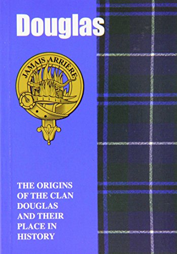 Blue book cover with Clan Douglas crest and tartan pattern.