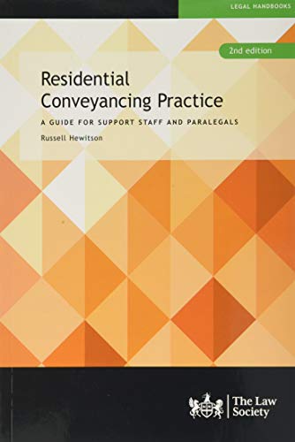 Book cover: “Residential Conveyancing Practice” with geometric orange and beige design.