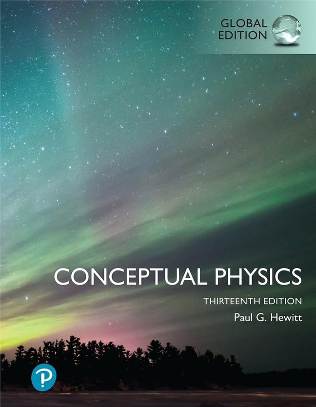Textbook cover for Conceptual Physics, Thirteenth Edition by Paul G. Hewitt with aurora background.