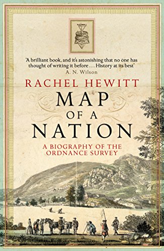 "Book cover with vintage map illustration and title 'Map of a Nation' by Rachel Hewitt."