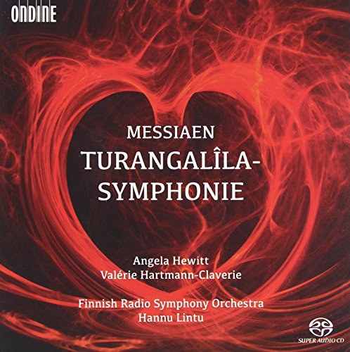 CD cover: red heart shape with "Messiaen Turangalila-Symphonie" text and performer names.
