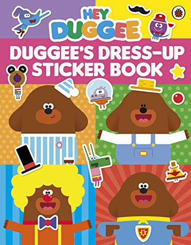 Hey Duggee sticker book cover with Duggee in various outfits.