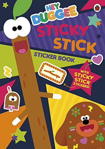 Hey Duggee Sticky Stick sticker book cover with cartoon stick character and Duggee.
