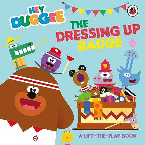 Hey Duggee book cover featuring characters in dressing-up costumes.