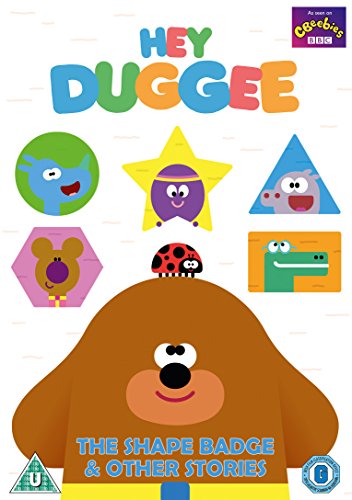 "DVD cover featuring a cartoon dog and various shapes with characters inside."