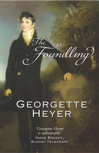 Book cover: woman with pearls, title “The Foundling” by Georgette Heyer.
