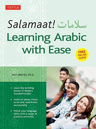 Book cover: “Salamaat! Learning Arabic with Ease” featuring diverse students.