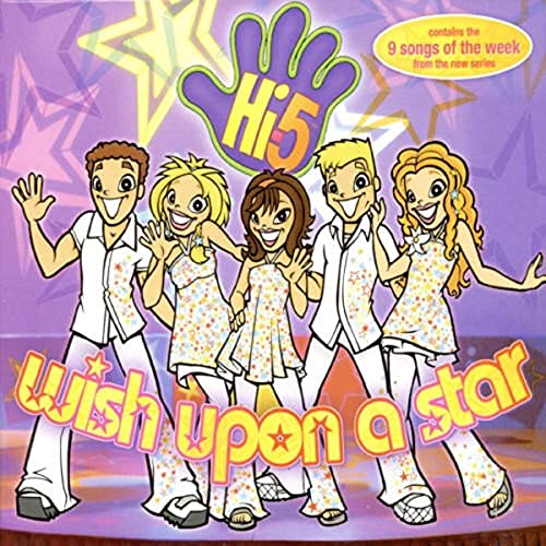Hi-5 album cover, “Wish Upon a Star,” featuring five smiling performers.