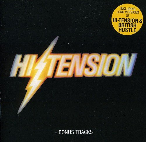 CD cover art with "Hi Tension" text and a lightning bolt on a black background.