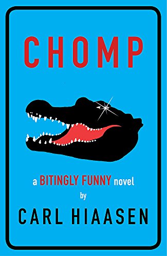 Book cover: "Chomp" with a black alligator head and red text.