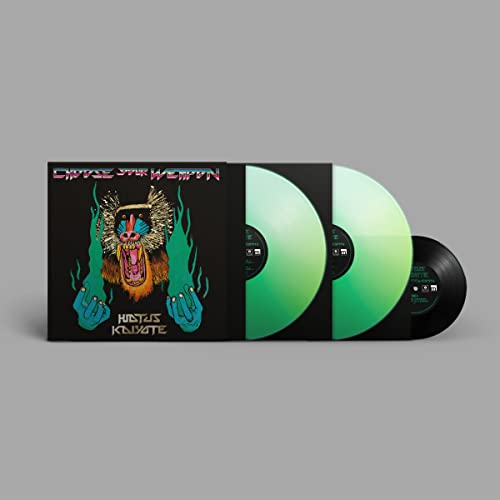 Hiatus Kaiyote “Choose Your Weapon” vinyl record with green discs and baboon art.