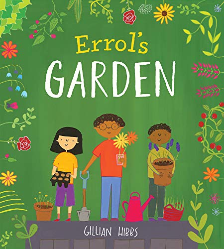Book cover: three children gardening amongst colorful flowers and plants.