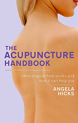 Book cover: "The Acupuncture Handbook" with a woman’s back image.