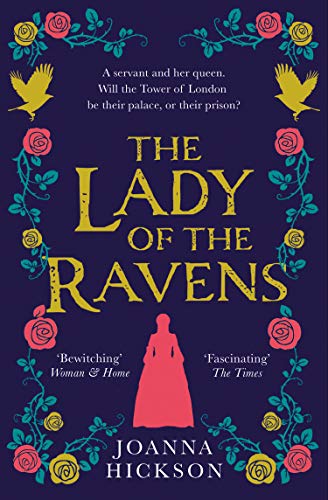 Book cover: dark background with floral design, ravens, and a silhouetted figure.