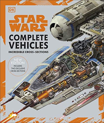 Star Wars Complete Vehicles" book cover featuring a detailed spaceship cross-section.