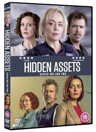 DVD cover for “Hidden Assets” featuring six serious-faced actors.